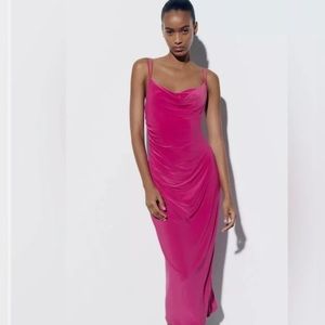 ZARA Dress with draped neckline